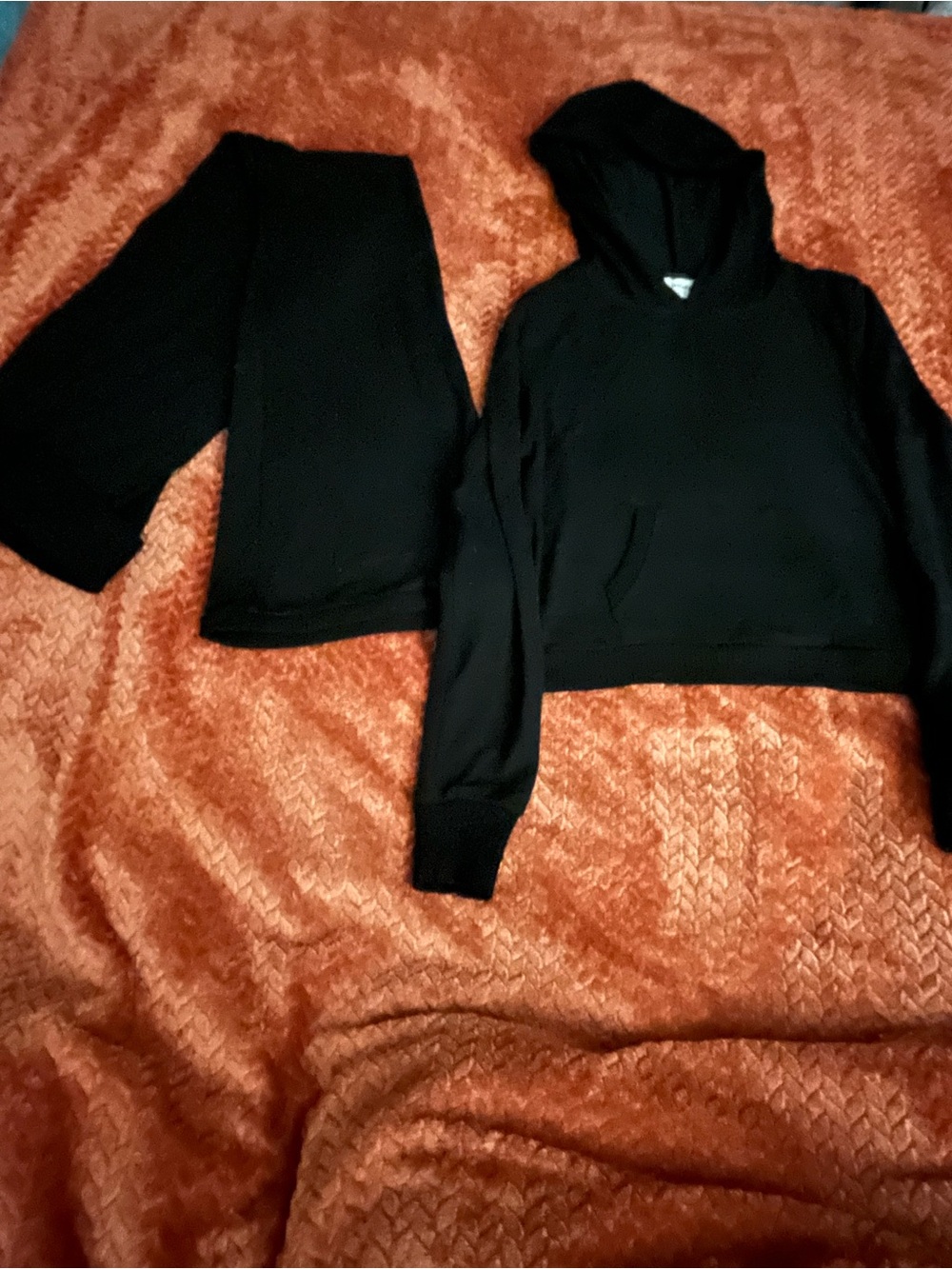 No Boundaries Black Hoodie Jumpsuit Set. SizeM